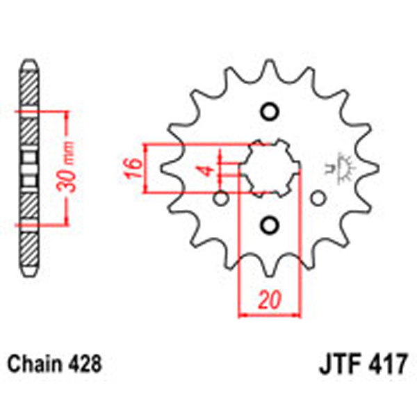 JT JT Gear Box Sprockets G/B 417-16T KAW